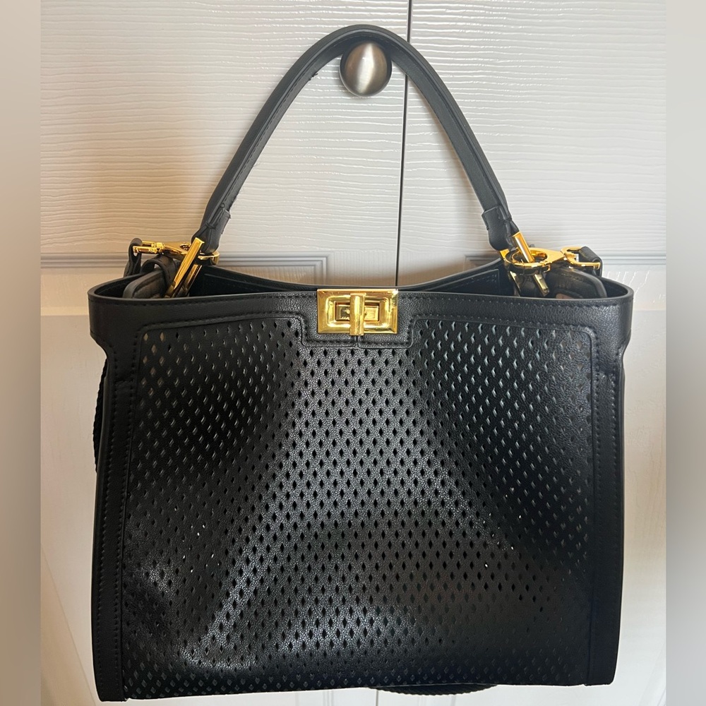 Tiffany & Fred Paris Perforated Leather Shoulder bag